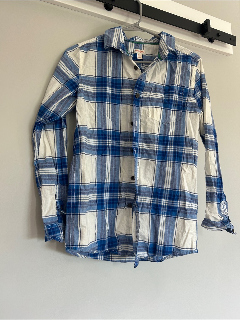 Cat And Jack Boys Long Sleeve Plaid Button Up